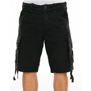 Shorts cargo gris pour hommes, taille mi-haute, fermeture boutonnée, style décontracté, couleur unie, longueur Bermuda, en toile avec poches - Product Image 3