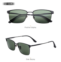 Lunettes de soleil semi-titane carrées personnalisées, style décontracté, pour hommes et femmes, légères