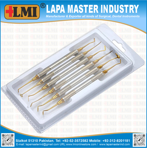 Ensemble d'instruments de restauration composite de 12 pièces, titane bleu et or, ensemble standard de 6 pièces, titane recouvert de plasma, antiadhésif, qualité supérieure - Product Image 4