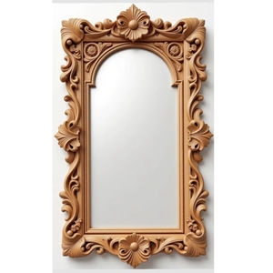 กรอบกระจกไม้แกะสลักลายใหม่ล่าสุด สำหรับแขวนผนัง พร้อมการตกแต่งที่สมบูรณ์แบบและขนาดมาตรฐาน - Product Image 1