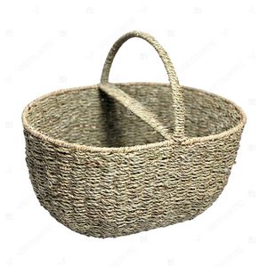 Summer Vibe Vintage Rustic Woven Seagrass Picnic Basket Eco-Friendly Multifunctional Grocery Storage Dried Food Organizer Water - Product Image 3