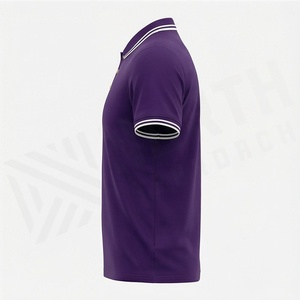 Polo à manches courtes pour homme, couleur unie, tricot piqué en coton, design décontracté et respirant - Product Image 3
