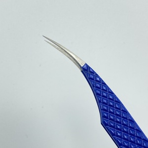 Diamond Grip Isolation Tweezer Stainless Steel Beauty <b>Tool</b> with Blue Powder Coated Handle for Isolation - Product Image 2