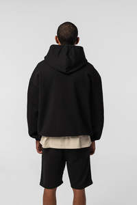 Men's <b>Black</b> Hooded <b>Sweatshirt</b> Regular Fit 100% Cotton Fleece Pocket Design Casual Autumn Wear Digital Camouflage <b>Plain</b> Dyed - Product Image 3
