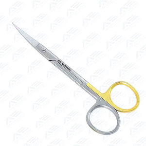 Tijeras Dentales de Acero Inoxidable Premium, Instrumentos Quirúrgicos Dentales de Carburo de Tungsteno, 160 mm, Curvas y Puntiagudas, Doradas TC - Product Image 3