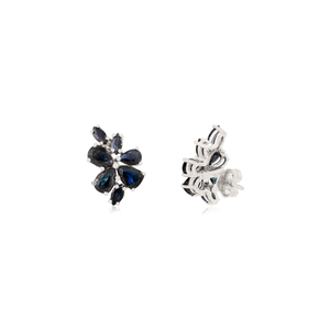 Best Selling Women's Solid <b>Silver</b> Natural Pear & Marquise Cut Blue Sapphire Floral <b>Stud</b> Earrings Fine Handmade Jewelry - Product Image 5