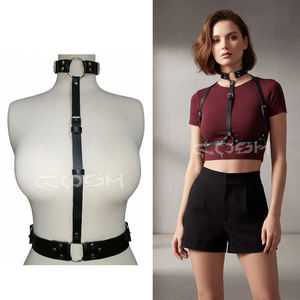 สายรัดตัวแบบปรับได้ทำจากหนัง – เข็มขัดคาดเอวแนวตั้งพร้อมฮาร์ดแวร์สีเงิน - Product Image 2