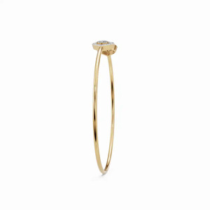 14K Yellow Gold Pear Eye Lab Grown Diamond Open <b>Bangle</b> <b>Bracelet</b> - Product Image 2