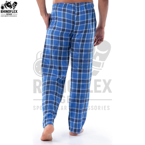Men's Royal Flannel Lounge Pants Soft Cozy Canvas Pajama Bottoms With Elastic Waist For Sleeping & Casual Home Wear - Product Image 2