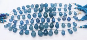 Cuentas de Cuarzo Azul Natural AAA en Forma de Lágrima, Lisas, de 10x15-15x21 mm, Cuentas de Cuarzo Azul en Forma de Gota de 8 Pulgadas - Product Image 4