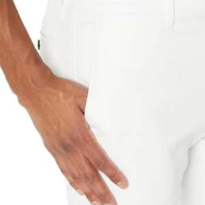 Pantalon chino en twill de coton blanc pur pour homme, coupe slim, style estival, respirant, tissage frais, look élégant - Product Image 4