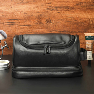 Juego de afeitado de madera con logotipo personalizado a precio de fábrica, kit de cuero para el cuidado masculino, el mejor juego de afeitado con kit de cuero. - Product Image 6