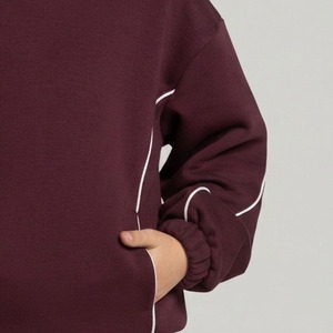 Sweat-shirt à capuche décontracté surdimensionné pour garçon, personnalisé, couleur marron contrasté, en molleton premium - Product Image 5