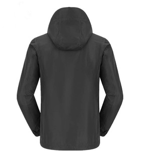 SANGLASPORTS Unisex <b>Black</b> Hooded <b>Windbreaker</b> Jacket Zip-Up Lightweight Waterproof Windproof Winter Casual Outdoor - Product Image 5