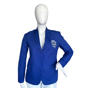 Blazer bleu Zeta Phi Beta pour femme, veste formelle de sororité grecque avec écusson brodé, coupe ajustée pour le bureau - Product Image 2