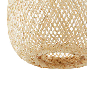 Colgante de tejido de bambú asiático moderno y tradicional hecho a mano, iluminación rústica de ratán natural con diseño colgante mediterráneo - Product Image 5