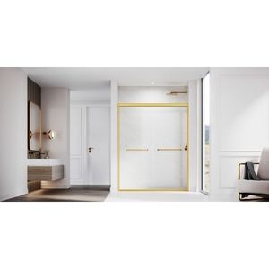 Porta Doccia in Vetro Temperato Trasparente Certificato Spesso 50-54 Pollici L X 72 Pollici Porta Doccia Scorrevole Semi-Frameless Regolabile in Altezza - Product Image 2