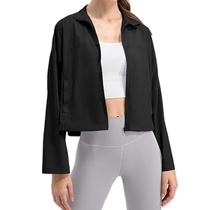 Veste de jogging et de yoga confortable ZYLO INDUSTRIES pour femmes, extensible dans quatre directions, fermeture éclair intégrale, haut de sport, fitness, manches longues, col roulé - Product Image 3