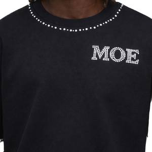 T-shirt pour homme personnalisé avec strass, coupe oversize, en coton, style streetwear, marque privée, fabrication OEM, production en gros - Product Image 3