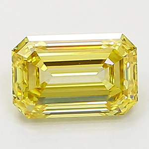 Diamante amarillo sintético de corte esmeralda para la fabricación de joyas - Product Image 2
