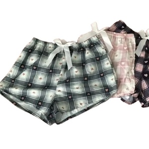 Short en flanelle coupe ample pour femmes taille moyenne décontracté Style Vintage lavé Technique pantalon d'été Shorts en flanelle pour les femmes - Product Image 1