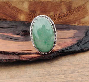 Anillo de Jade verde de Plata de Ley 925, anillo apilable de piedras preciosas, regalo de San Valentín para su joyería para fiestas - Product Image 5