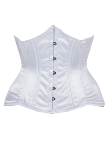 Corsé blanco bajo el busto para mujer, faja moldeadora de control firme con 5 botones, faja de acero para cintura, control de abdomen, bustier - Product Image 2