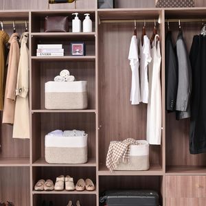 Storage <b>Baskets</b> for Organizing <b>Shelves</b>, Woven Cotton Rope Bins for Baby Nursery Organization, Book Toy Towel Organizer - Product Image 2