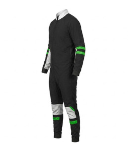 Combinaison intégrale noire pour homme avec accents verts et gris, fermeture éclair sur le devant, combinaison de parachutisme taille adulte, combinaisons de parachutisme personnalisables - Product Image 4