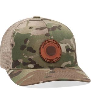Gorro de camionero de camuflaje de 6 paneles personalizado al por mayor, gorra de béisbol con logotipo de parche de cuero trasero de malla para actividades al aire libre, MOQ bajo - Product Image 4