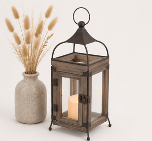 Farol de Madera y Metal Rústico al por Mayor, Farol Colgante Decorativo Vintage Hecho a Mano para Eventos de Boda y Decoración del Hogar Estilo Granja - Product Image 3