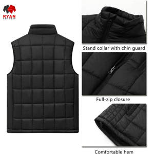 Gilets matelassés Ryan Pro Gear pour hommes, design personnalisé, rembourrage en polyester, tissu confortable avec logo personnalisé, design de poche - Product Image 3
