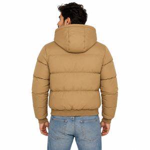 Vestes matelassées à capuche pour hommes en gros, doudounes d'hiver rembourrées, vestes décontractées chaudes à fermeture éclair intégrale pour l'extérieur, fabricant OEM ODM USA - Product Image 2