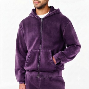 Sweat-shirt à capuche zippé pour homme en molleton, coupe classique, veste décontractée avec poche kangourou, 100 % coton, idéal pour l'hiver - Product Image 1