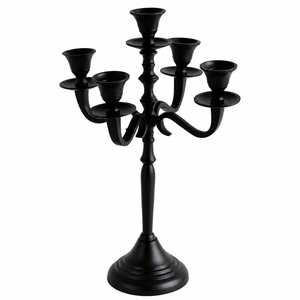 Elegant 5 Arm <b>Silver</b> Metal Candelabra Tall <b>Candlestick</b> Holder Aluminium Candle Stand For Romantic Dining And Hotel Banquet Decor - Product Image 4
