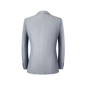 Traje de oficina de alta calidad al por mayor, OEM personalizado, traje formal de lujo de 3 piezas para hombre, traje de negocios a rayas para hombre - Product Image 3