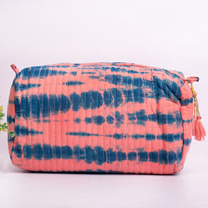 Pochette matelassée en coton écologique, grande capacité, imprimée au bloc, lavable, faite à la main, esthétique, avec fermeture éclair, pour cadeaux, vente en gros - Product Image 3