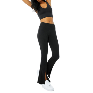 Pakistan Made Solid Women Yoga Set Eco-Friendly Breathable Spandex/Polyester 2-Piece Comfortable Affordable - Product Image 3