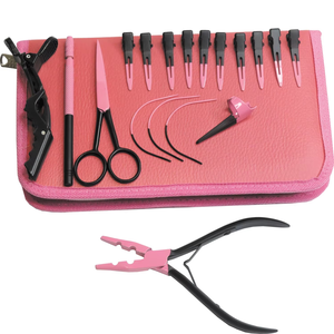 Kit de herramientas multifuncionales para extensiones de cabello para salón de belleza, juego de accesorios profesionales para extensiones de cabello con estuche de almacenamiento - Product Image 4