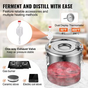 Distillatore d'acqua e alcol in acciaio inox da 8 galloni/30 litri con doppio condensatore e serpentina in rame a raffreddamento rapido, kit per la produzione di birra casalinga - Product Image 3