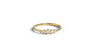 Bague de mariage en or 18 carats sertie de diamants, bague à diamants ronds gradués, bague d'éternité délicate empilable, bijoux fins pour femmes - Product Image 1