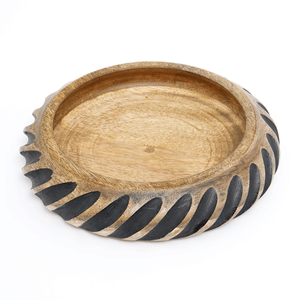 Ciotola in Legno Nera Fatta a Mano, Artigianato Unico per Arredamento Elegante, Artigianato in Bambù e Legno - Product Image 3