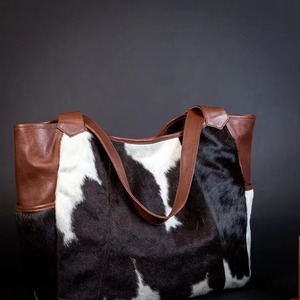 Authentic Hair On Hide Leather <b>Tote</b> <b>Bag</b> <b>Vintage</b> Large Capacity Shoulder <b>Bag</b> Lightweight Genuine Leather <b>Bag</b> - Product Image 2
