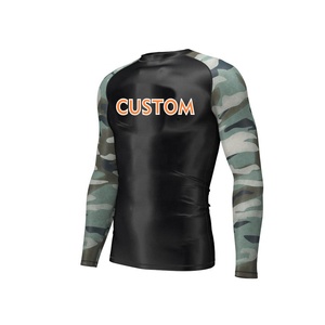 เสื้อแรชการ์ดผู้ชายแบบขายส่ง OEM ออกแบบเองได้ ผลิตจากโพลีเอสเตอร์/สแปนเด็กซ์ ระบายอากาศได้ดี ป้องกันแสงแดด UPF50 สำหรับว่ายน้ำ - Product Image 2