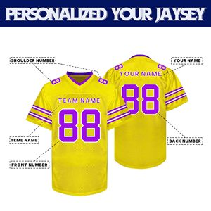 Professional American Football Jersey Polyester Mesh Dazzle Sublimation ODM Custom Logo V Neck Breathable Apparel - Product Image 2