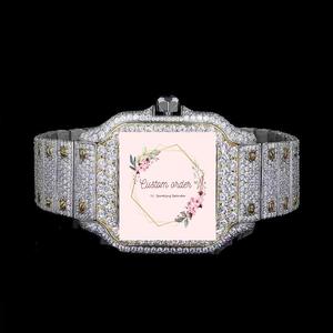 นาฬิกาข้อมือผู้ชายสไตล์ฮิปฮอป ตัวเรือนสแตนเลสสตีลทรงเหลี่ยม ระบบอัตโนมัติ ประดับเพชรโมอิสซาไนต์เจียระไนแบบบริลเลียนท์ ขนาด 20 มม. กระจกแซฟไฟร์ กันน้ำ - Product Image 5