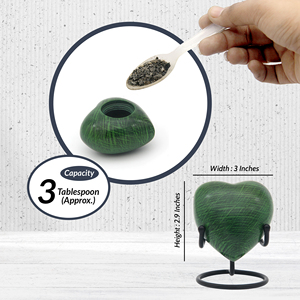 Jarrón Decorativo de Mesa Antiguo Co HU520, en Forma de Corazón, de Aluminio, Moderno, de Lujo, Ecológico, Hecho a Mano, Color Verde, 60 ml - Product Image 5