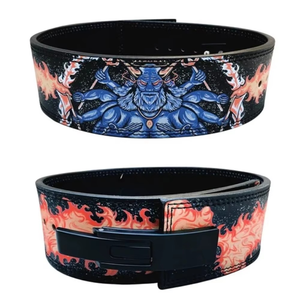 Ceinture de musculation Geo Brother Co en cuir de vachette, antidérapante, respirante, robuste, réglable, unisexe, avec boucle à levier - Product Image 2