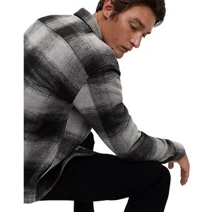 Men’s Brushed Cotton <b>Checked</b> <b>Overshirt</b> – Soft Warm Casual Button Down Layering Shirt for Winter Everyday Wear - Product Image 3