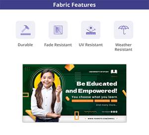 Impresión de pancartas publicitarias grandes para exteriores de 10x10 pies, pancarta flexible de PVC personalizada, resistente al agua, a los rayos UV y a la intemperie. - Product Image 3